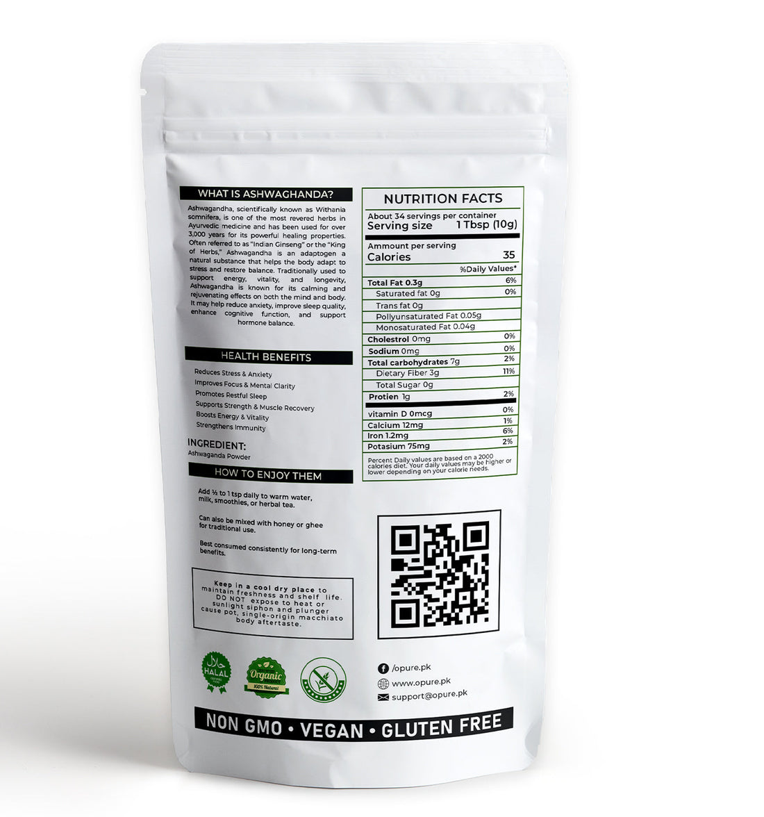 Pure Organic Ashwagandha Powder