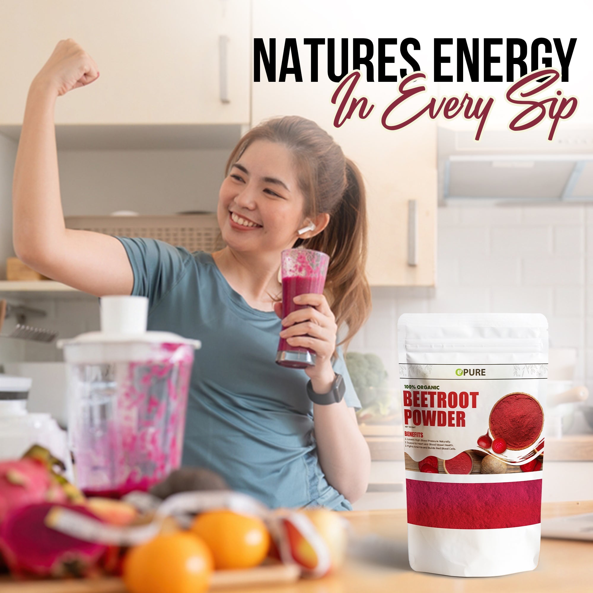 100% Pure Organic Beetroot Powder – Non-GMO, Nutrient-Rich Superfood